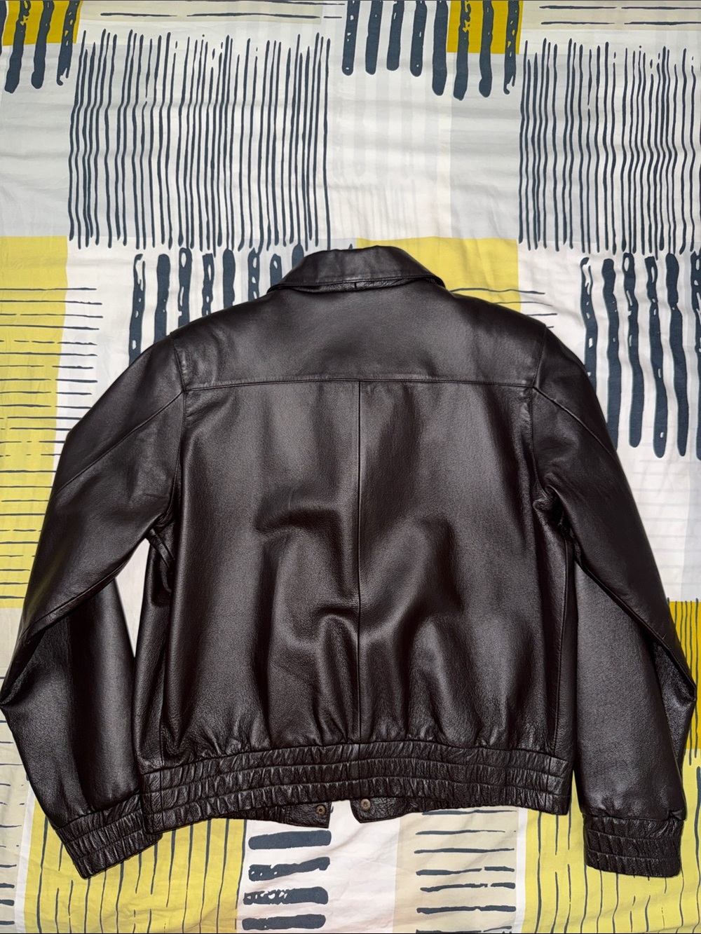 Lined Leather Bomber - Picture 2 of 4
